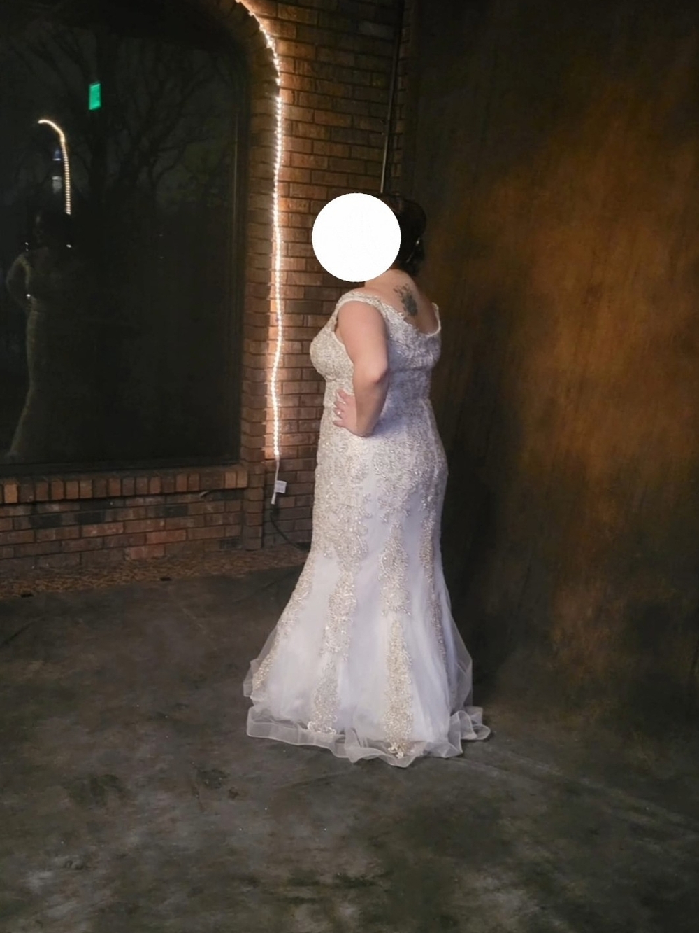 Anny Lee Ivory and Gold Beaded Mermaid Wedding Dress